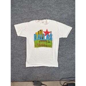 Vintage 1989 Dallas Southfork Ranch T Shirt Stedman Super Hi-Cru White Large USA